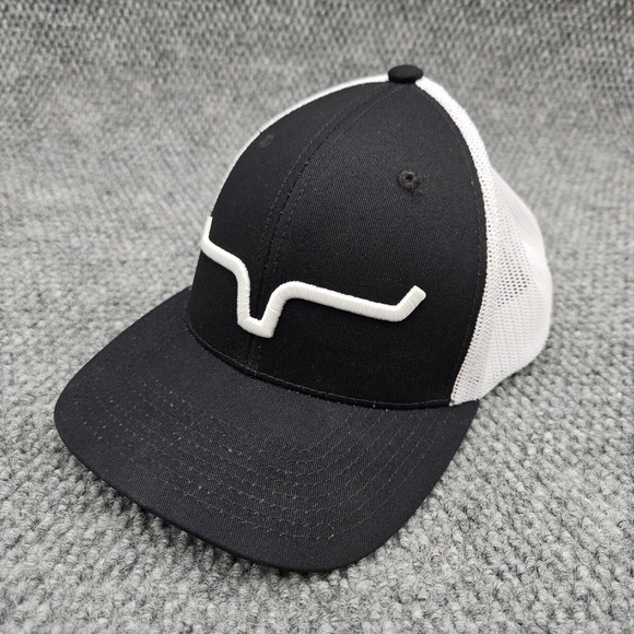 Kimes Ranch Other - Kimes Ranch Black White Mesh Trucker Snapback Hat Longhorn Logo Western Ball Cap